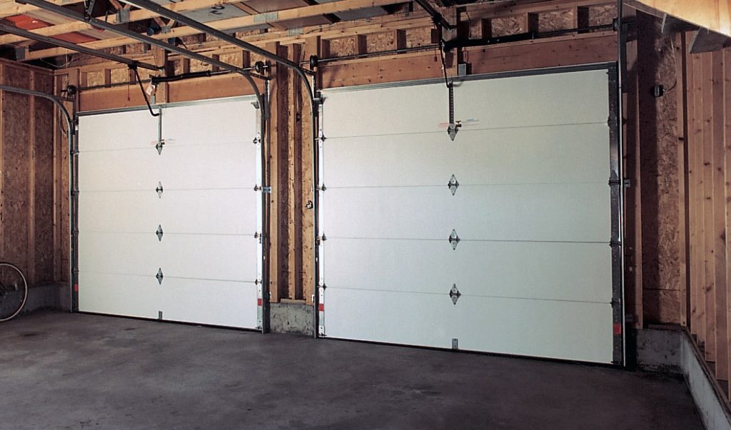 interior view of a garage door