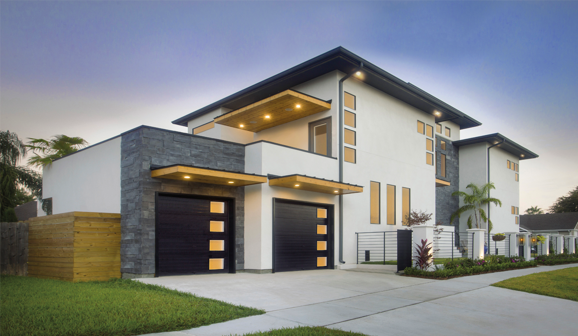 modern steel garage doors